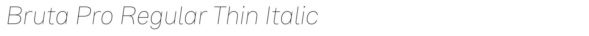 Bruta Pro Regular Thin Italic image